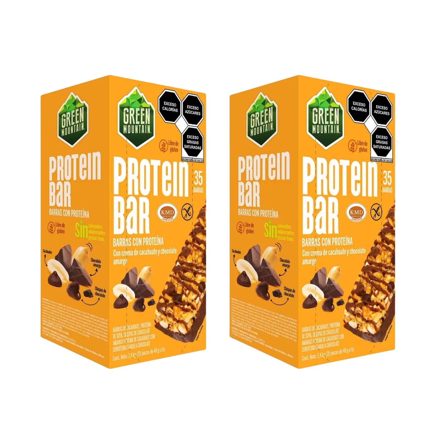 2 Pack Barras De Proteína Green Mountain 70 Pz 2.8 kg