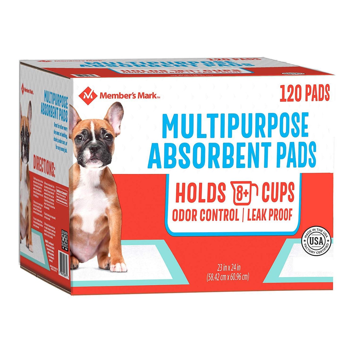 Members Mark - Member's Mark Puppy Almohadillas absorbentes multipropósito de 120 Almohadillas, 120 Unidades