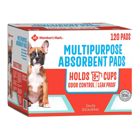 Members Mark - Member's Mark Puppy Almohadillas absorbentes multipropósito de 120 Almohadillas, 120 Unidades