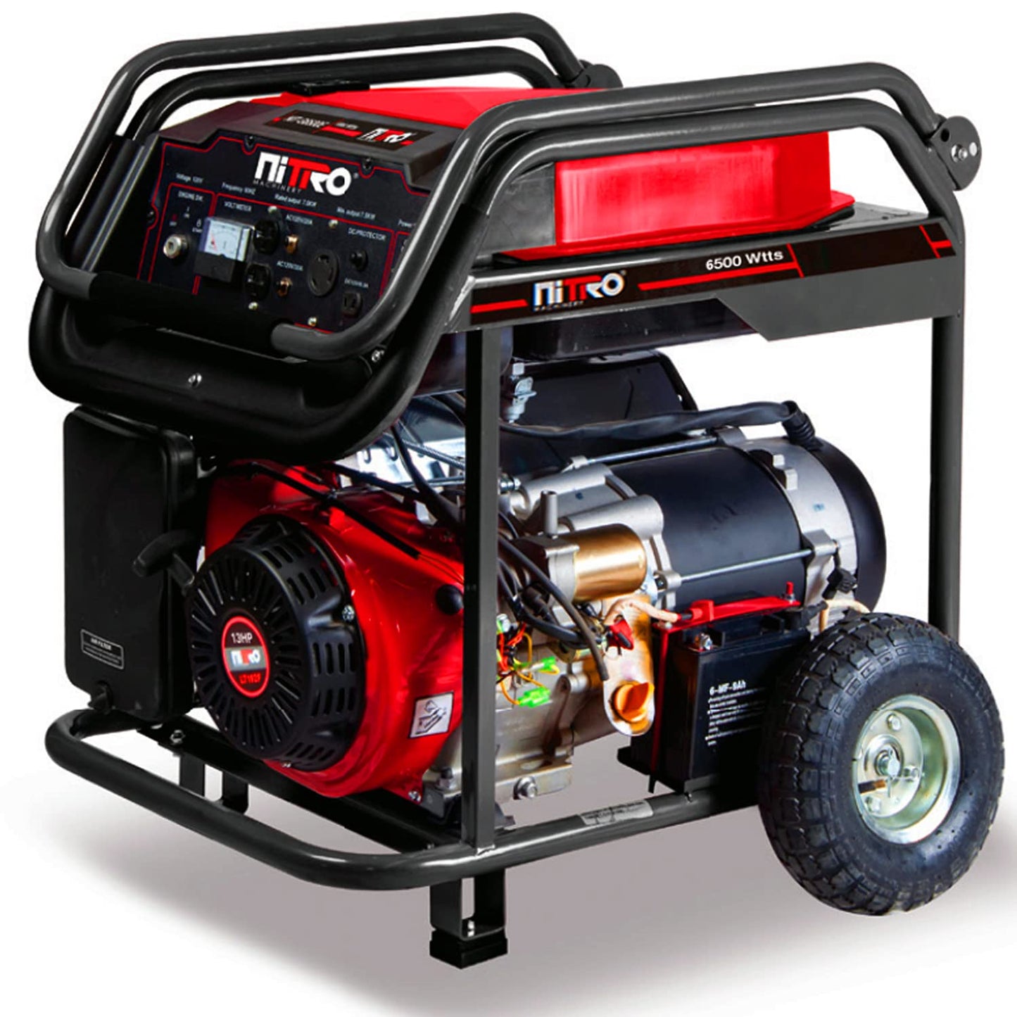 Nitro - GENERADOR 6500Wtts 110-220V 13HP CON MARCHA BATERIA Y LLANTAS GASOLINA 4T NITRO NIT-G6500E