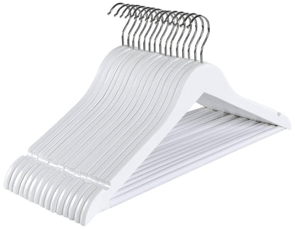 RIVARRO - Ganchos Madera para Ropa de NIÑO, Color Blanco, Caja 30 Piezas