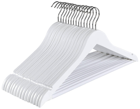 RIVARRO - Ganchos Madera para Ropa de NIÑO, Color Blanco, Caja 30 Piezas