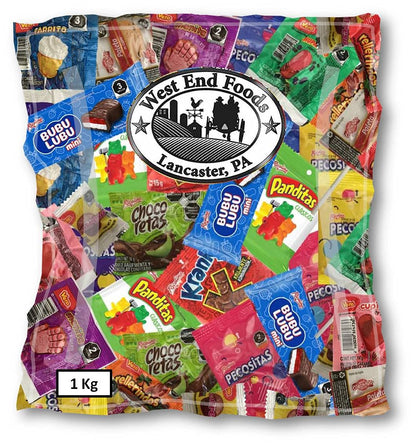 West End Foods - Surtido De Dulces (1 KG) Mini Bubulubu, Mini Panditas, Mini Kranky, Mini Chocoretas, Paleta De Cajeta Coronado, Pecositas, Rellerindos, Picafresa y Paletas Vero Para Snack