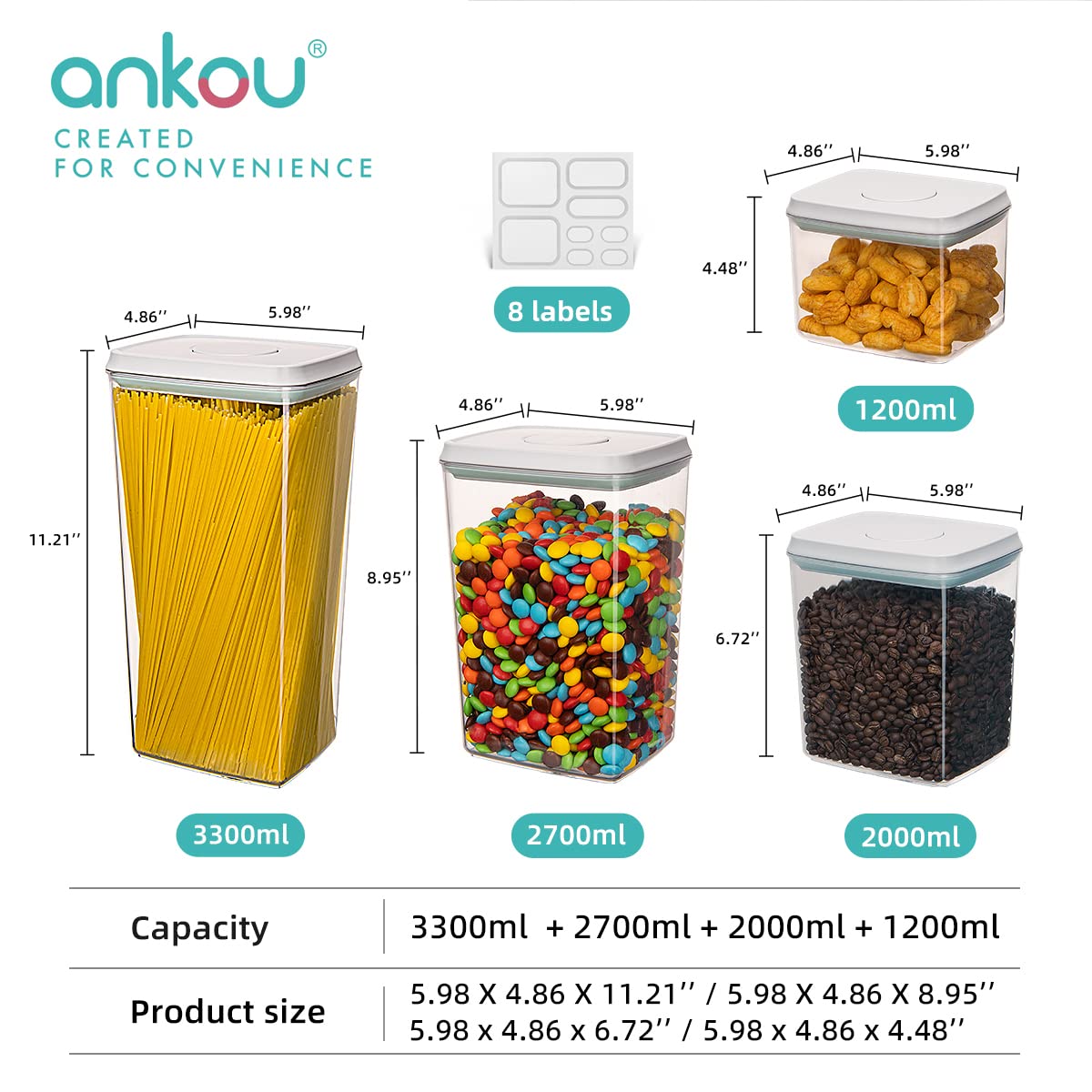 Ankou - Juego de recipientes para alimentos