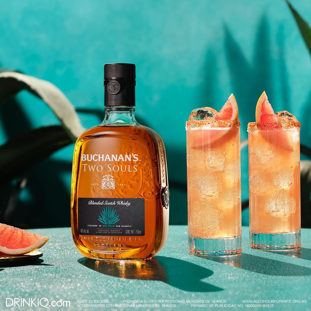 Buchanan's, Two Souls 750 ml, Whisky Escocés, Acabado en Barricas de Tequila, Dulce y Notas Herbales
