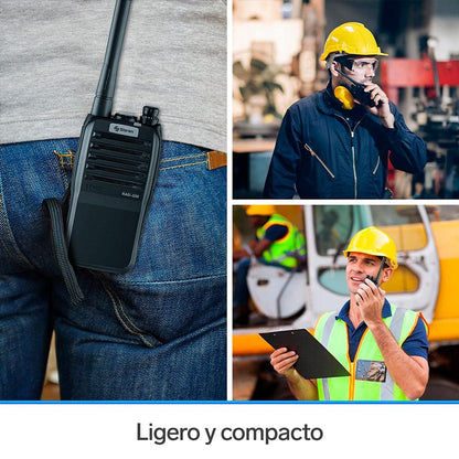 STEREN RAD-530 Radio intercomunicador Profesional, hasta 7 km de Alcance, 5 Watts de Potencia, Banda UHF, 16 Canales preconfigurados, minilinterna