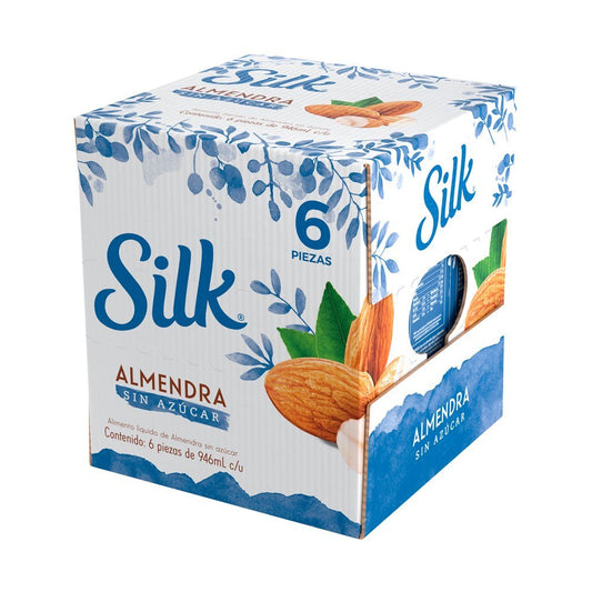 Silk - Silk Almendra sin Azúcar, 946 ml, 6 Piezas