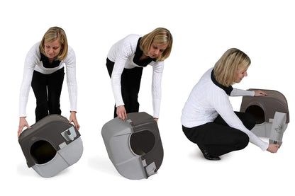 Omega Paw Roll 'n Clean - Caja de arena automática para interiores y exteriores, generación 5