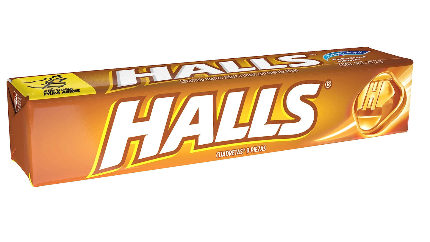 HALLS - Halls limon miel. 18 paquetes de 25.2 gramos