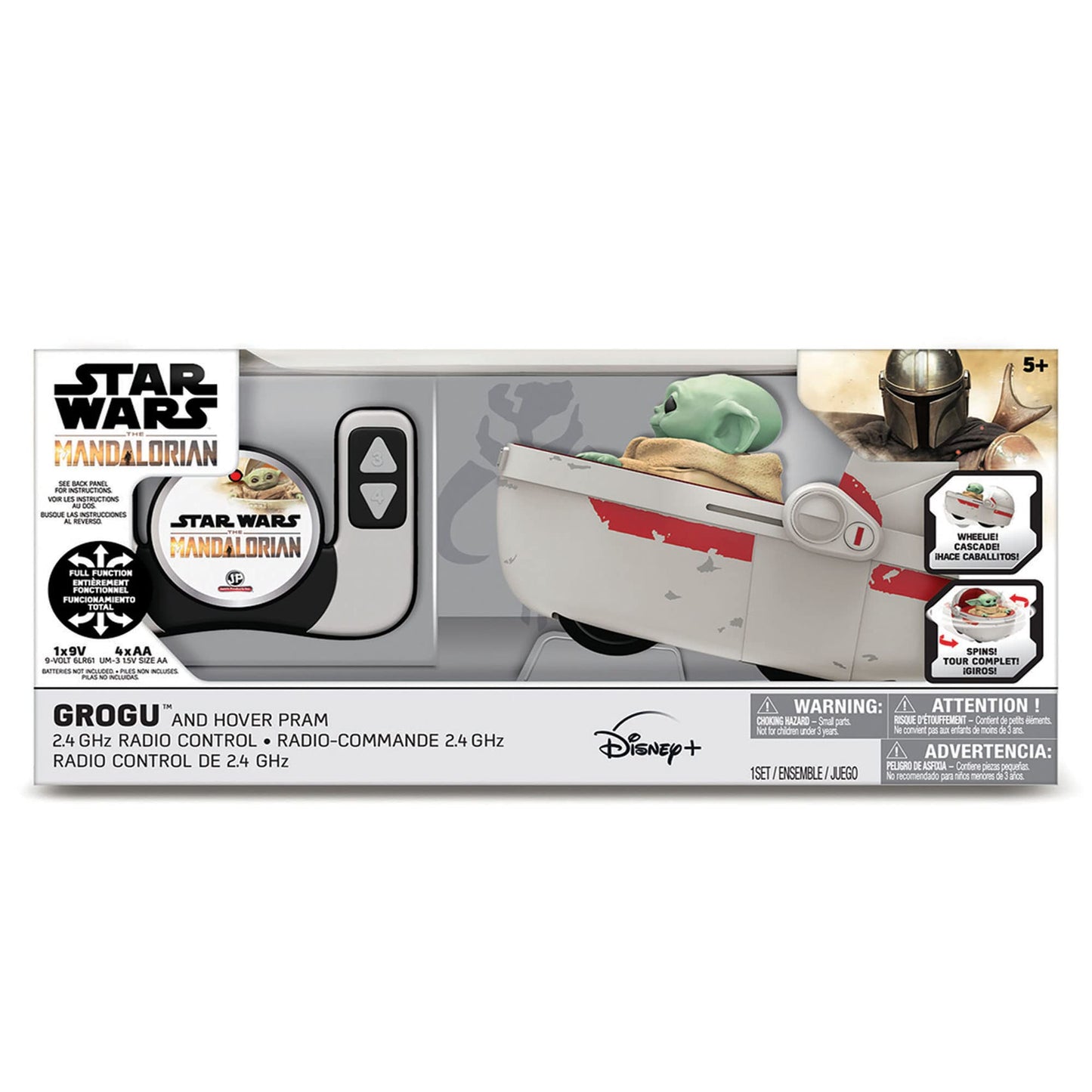 [2021 Upgrade] Star Wars Mandalorian & The Child Grogu Baby Yoda Movie - 9" RC Car with Remote Controller - 2.4 GHz Radio Control