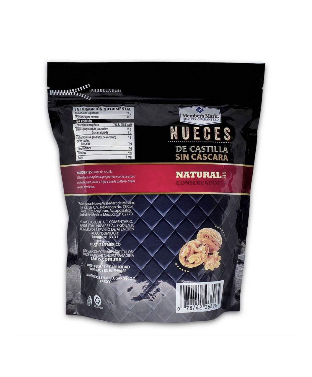 “Genérico” - NUECES DE CASTILLA SIN CÁSCARA MEMBERS MARK PAQUETE GRANDE DE 850 GRAMOS SNACK BOTANA BOCADILLO MERIENDA CASA NEGOCIO