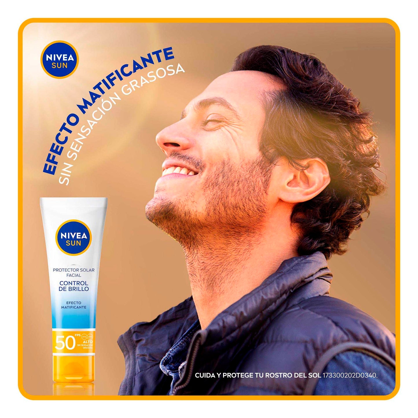 NIVEA SUN Protector Solar Facial Control De Brillo (50 ml), con Efecto Matificante de Larga Duración, Bloqueador solar FPS 50+, no Grasoso para Todo Tipo de Piel