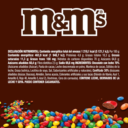 Mars - Chocolate M&M's 6Pack Chocolate con Leche, 43.8g c/u. 262.9g Total, 262.9 grams, 6 unidad, 1