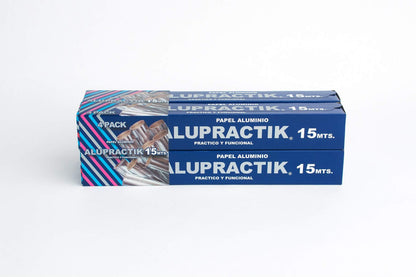 Generica - Alupractik - PAPEL ALUMINIO ALUPRACTIK 15 MTS (4 PACK)