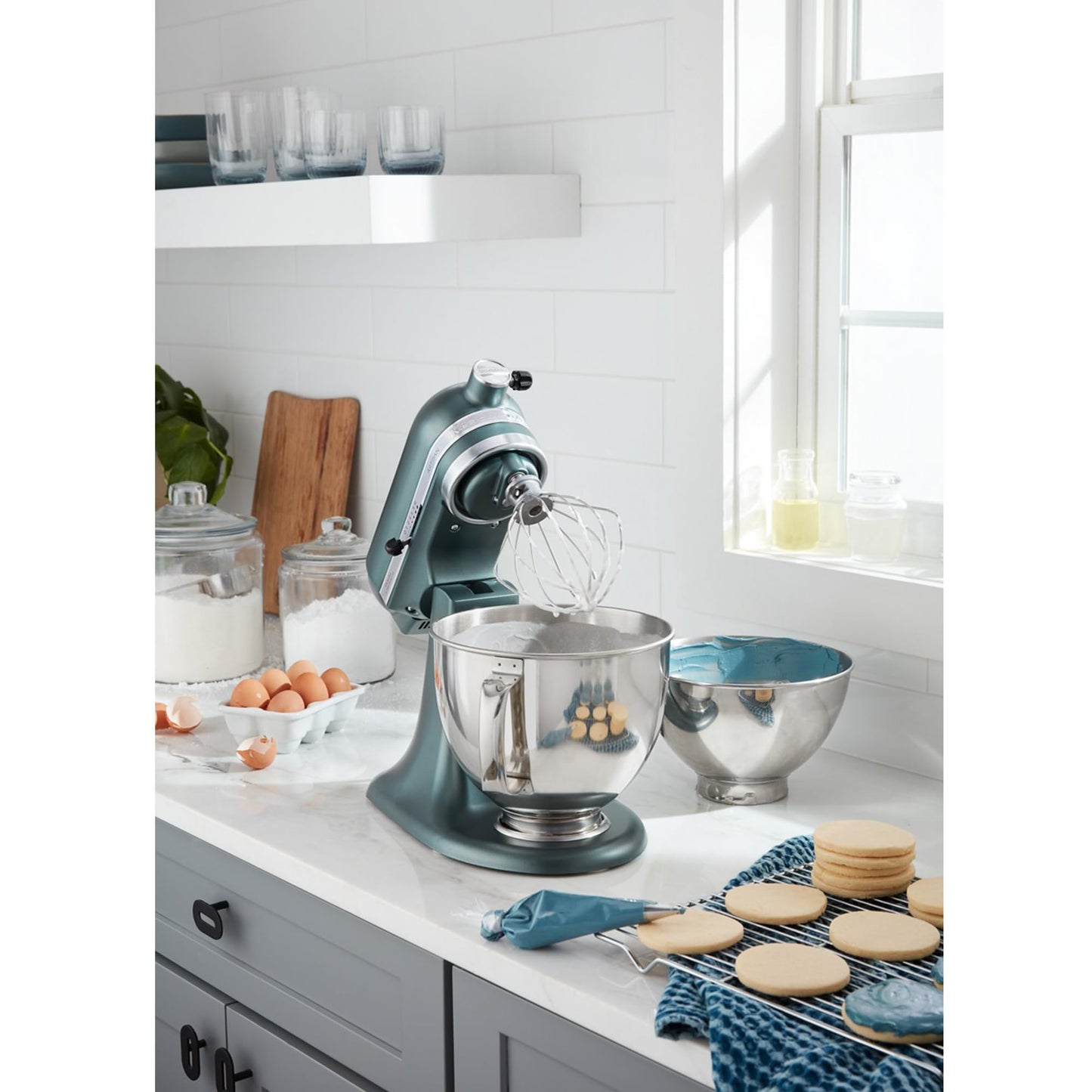 KitchenAid Artisan Series KSM150PS, mezclador de soporte de cabeza inclinable de 5 cuartos de galón, enebro