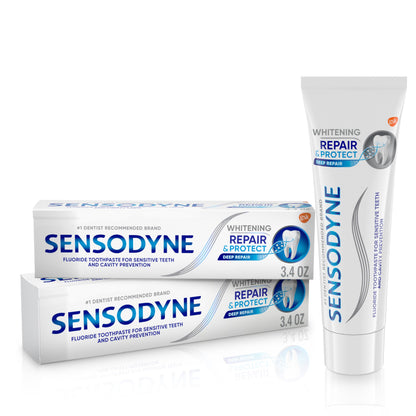 Sensodyne Repair & Protect Whitening Sensitivity Toothpaste for Sensitive Teeth, 3.4 ounces (Pack of 2)