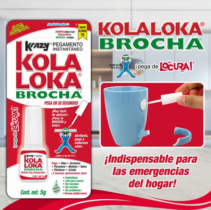 KOLA LOKA Kola Loka Pegamento Instant 5g Brocha Bltkrazy, Pack of 1 (2 -Pack of 1)