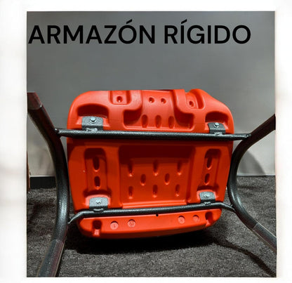 RIVARRO Silla Plástica Apilable para Niños, Armazón de Acero, 50 cm de Altura, 40 cm de Ancho, (Roja)