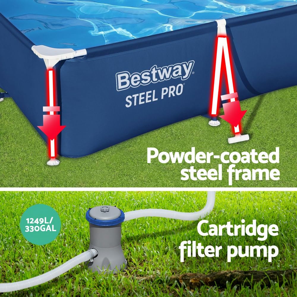 Bestway Alberca Rectangular Steel Pro c/esctructura con bomba y filtro