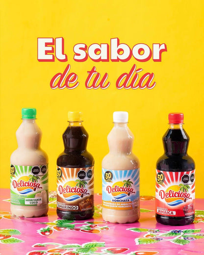 Concentrados Deliciosa - Concentrado para Preparar Bebidas Naturales, Botella de 700ml - Rendimiento de 4 Litros por Botella - Ingredientes 100% Naturales