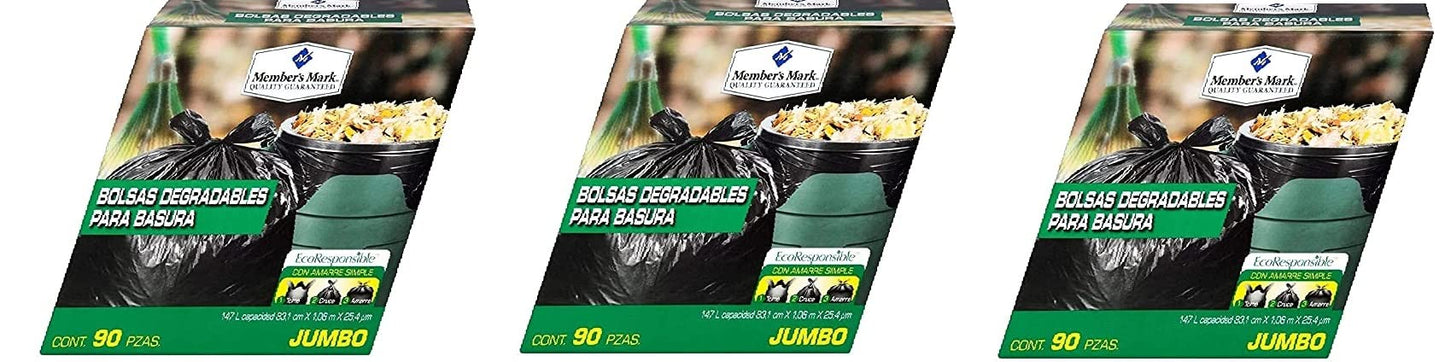 Member´s Mark - Bolsa para Basura Member's Mark Jumbo Biodegradable con 90 P (3-con 90 P) (3-con 90 P)