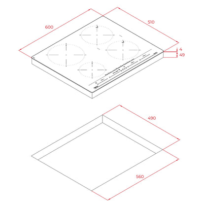 Parrilla vitrocerámica inducción TEKA IZC 64630 MST ST 4 Quem Touch