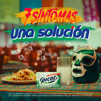 Picot - Picot Sal de Uvas Antiácido Polvo Efervescente, pack de 6 cajas con 10 sobres cada una