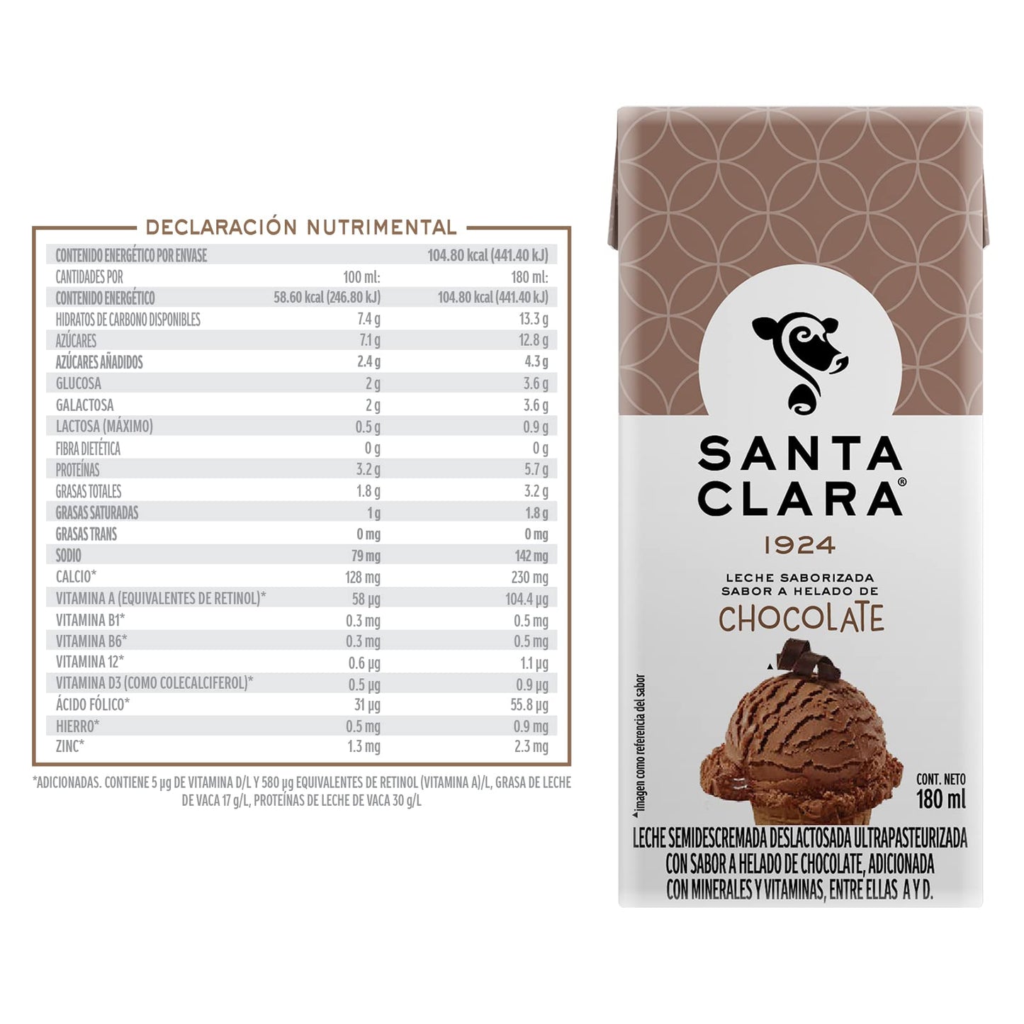 Leche Santa Clara sabor Helado 250ml