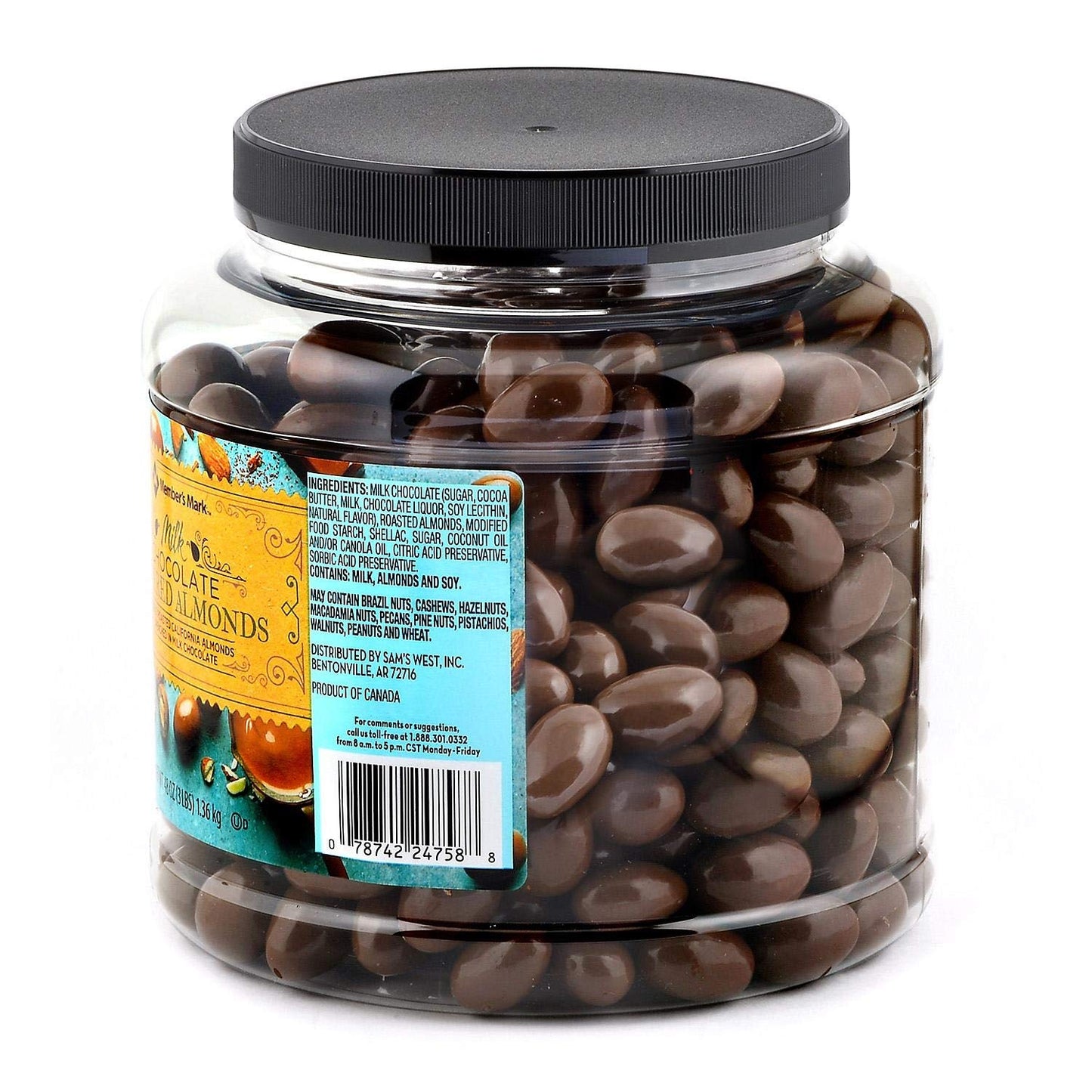 Almendras cubiertas de chocolate con leche -53 oz - Members Mark