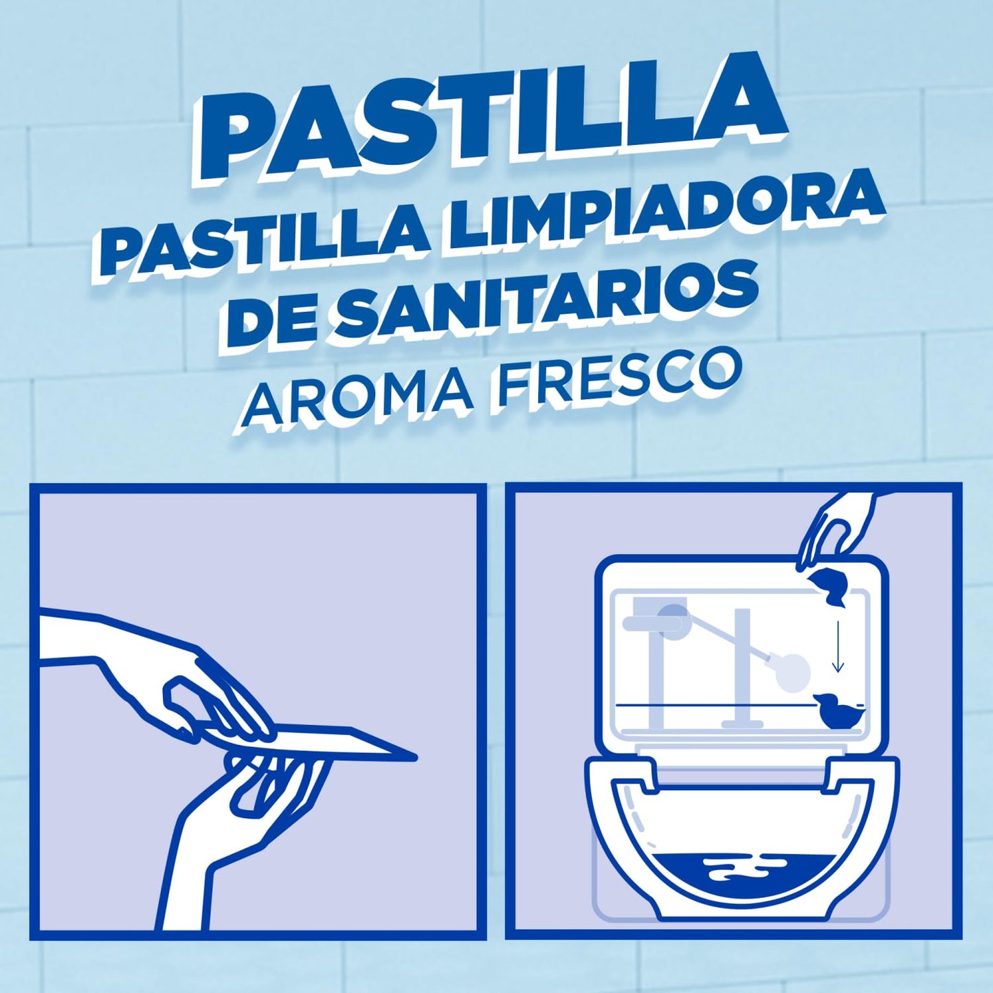 Pato Pastillas Desinfectantes para Tanque de Baño, Quita Manchas y Aromatiza en Cada Descarga, Hasta 5 Semanas, 6 Unidades de 52g cada una