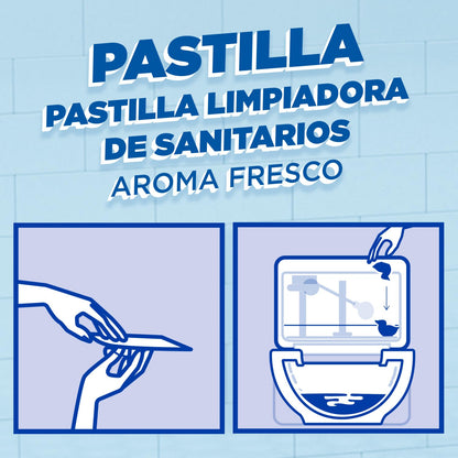Pato Pastillas Desinfectantes para Tanque de Baño, Quita Manchas y Aromatiza en Cada Descarga, Hasta 5 Semanas, 6 Unidades de 52g cada una