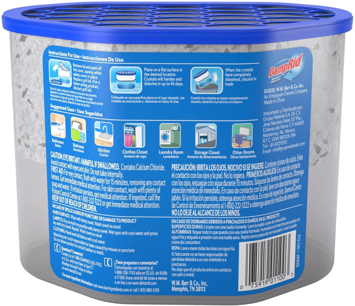 DampRid - Amortiguador de humedad desechable sin fragancia – 10.5 onzas cada uno – Paquete de 3 – Atrae y atrapa el exceso de humedad, elimina olores mohosos, crea un aire blanco más fresco y limpio