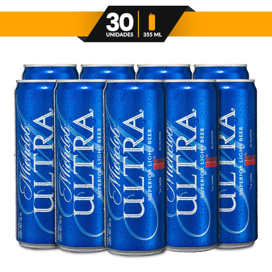 Michelob - Cerveza Premium Michelob Ultra 30 Latas 355 Ml