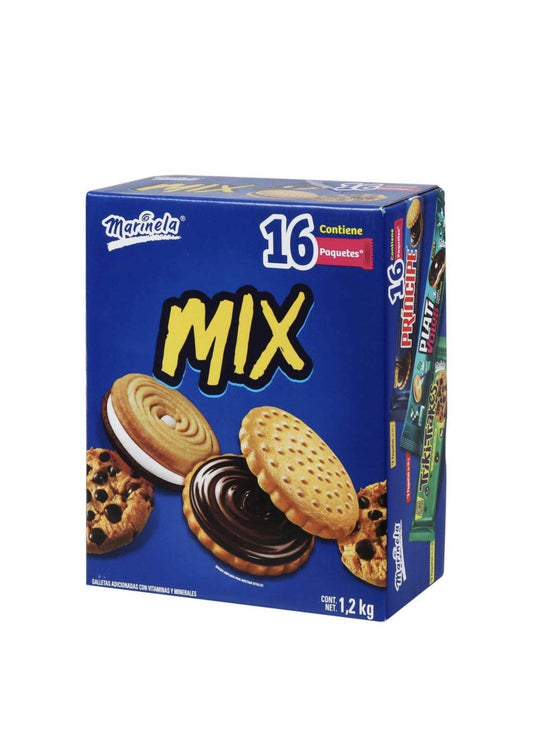 Marinela GALLETAS MARINELA MIX CAJA GRANDE CON 16 PAQUETES DE 1.2 KILOGRAMOS