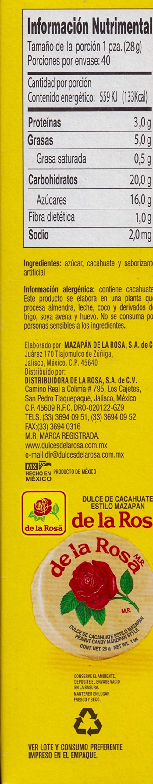 de la Rosa - de la Rosa Mazapan Dulce de Cacahuate - 40 piezas de 28 g