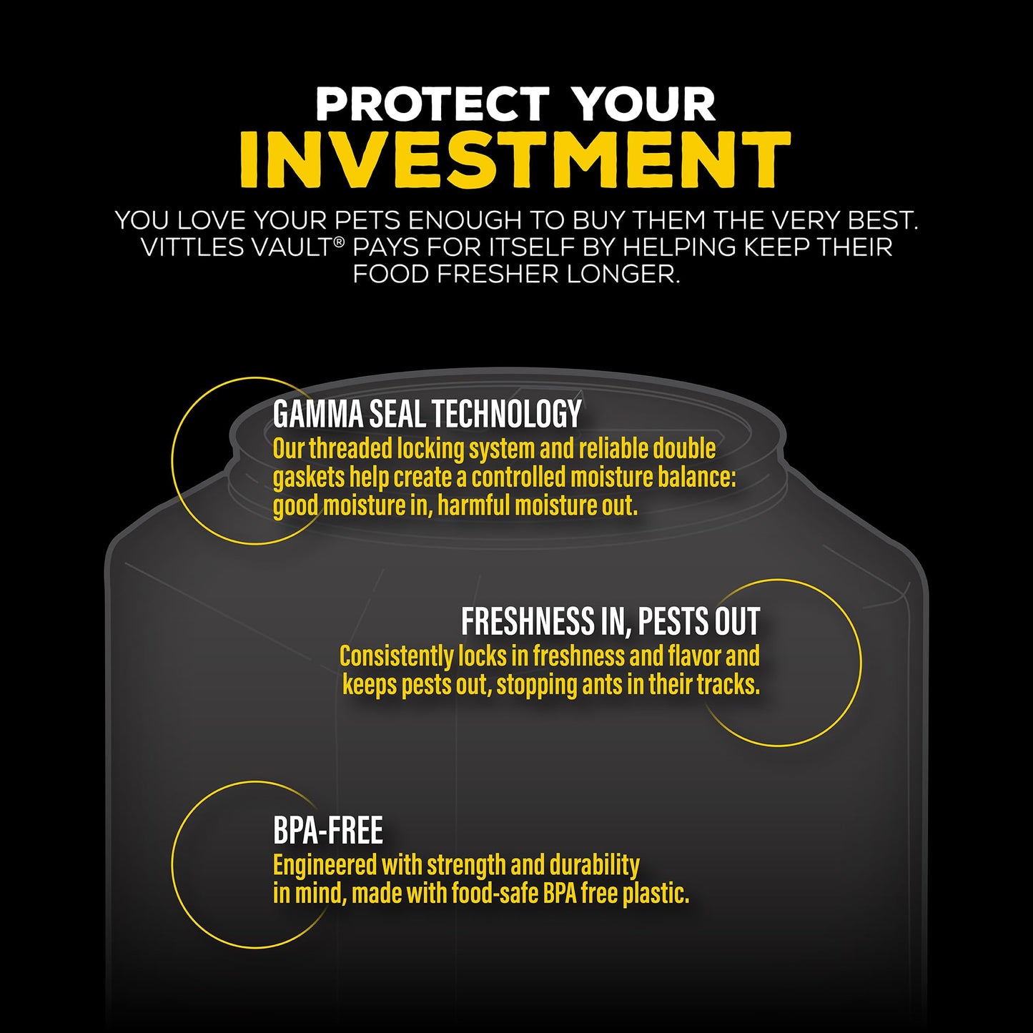 GAMMA2 Vittles Vault Outback Airtight Pet Food Container