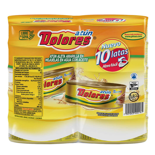 Atun en aceite Dolores 10 latas de 140 gr Paquete