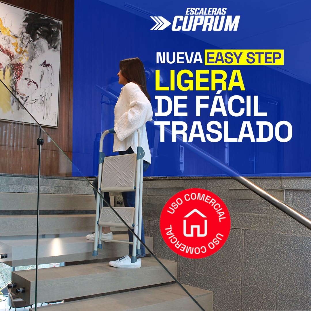 Cuprum Escalera Plegable Easy Step, 2 escalones, Uso doméstico, Carga máx. 150kg, C-4368-02A