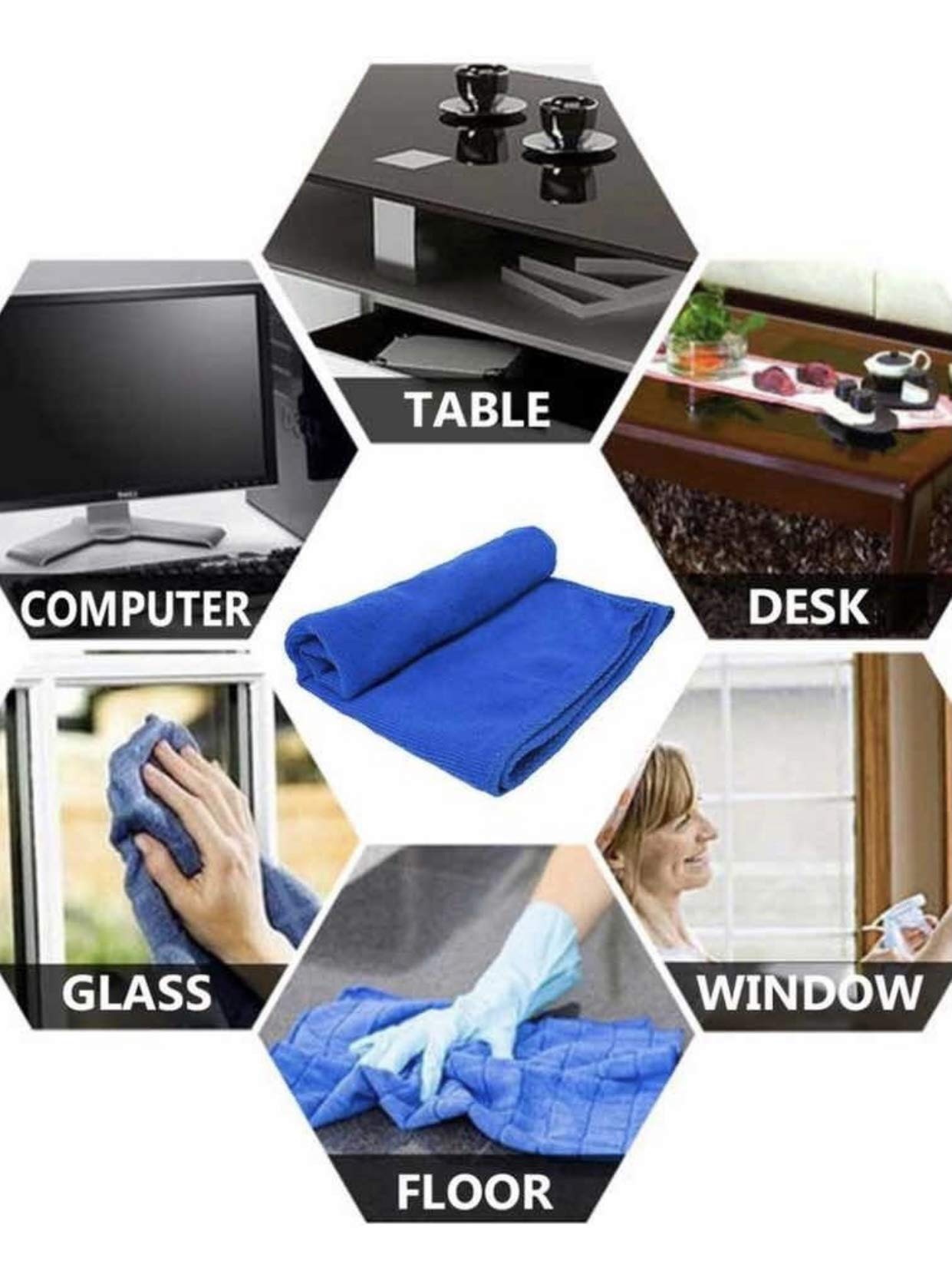 “Genérico” - “Genérico” Toallas Multiusos DE Microfibra Paquete con 36 Piezas DE 40cm X 40cm Taller Cocina