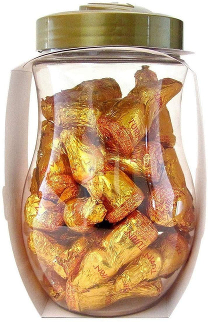 TURIN - CONEJITOS DE CHOCOLATE. Chocolate con leche. Vitrolero con 30 unidades. Total 600g CONEJOS TURIN de Chocolate Divertidos y Deliciosos