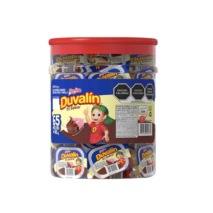 RICOLINO - Duvalín Tri Sabor Napolitano - Fresa, chocolate y vainilla - 65 piezas de 10g con cucharillas dulce cremoso - dulce duvalin para fiestas, snacks, piñata