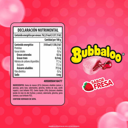 Bubbaloo Chicle sabor Fresa Caja con 47 piezas