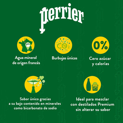 Perrier - Perrier, Agua de manantial gasificada. Paquete de 4 piezas con 330 ml c/u, 1.32 litros
