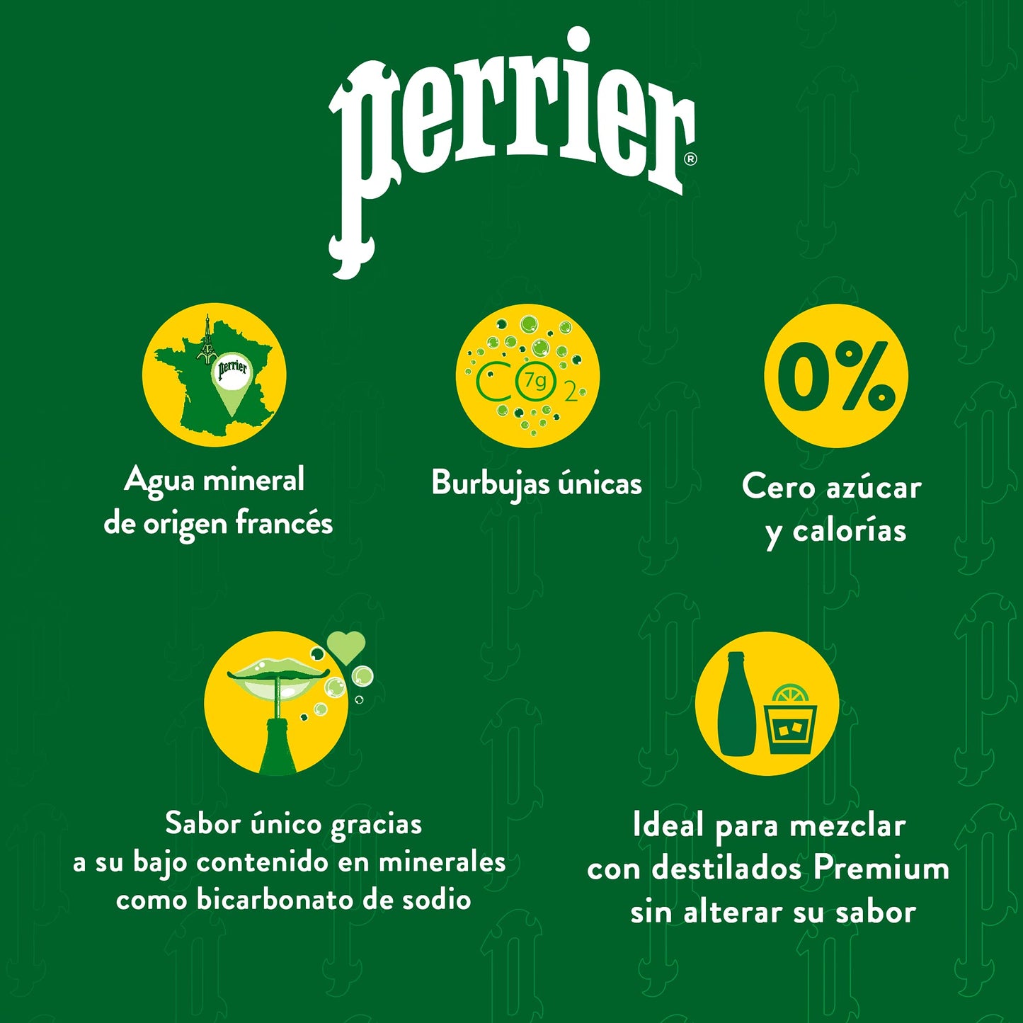 Nestlé Waters - Perrier, Agua de manantial gasificada. Paquete de 4 piezas con 330 ml c/u, 1.32 litros
