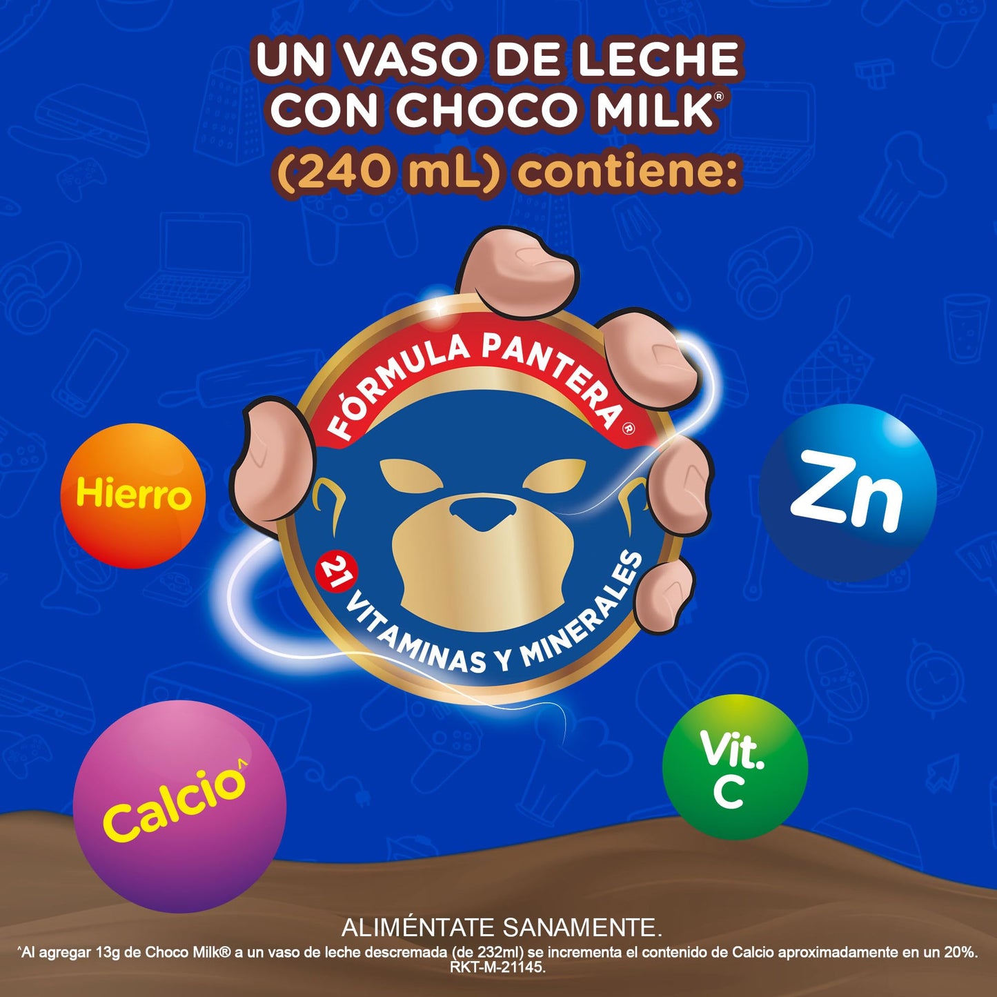 Choco Milk Alimento en Polvo Fortificado para Leche Sabor Chocolate Lata 1750g