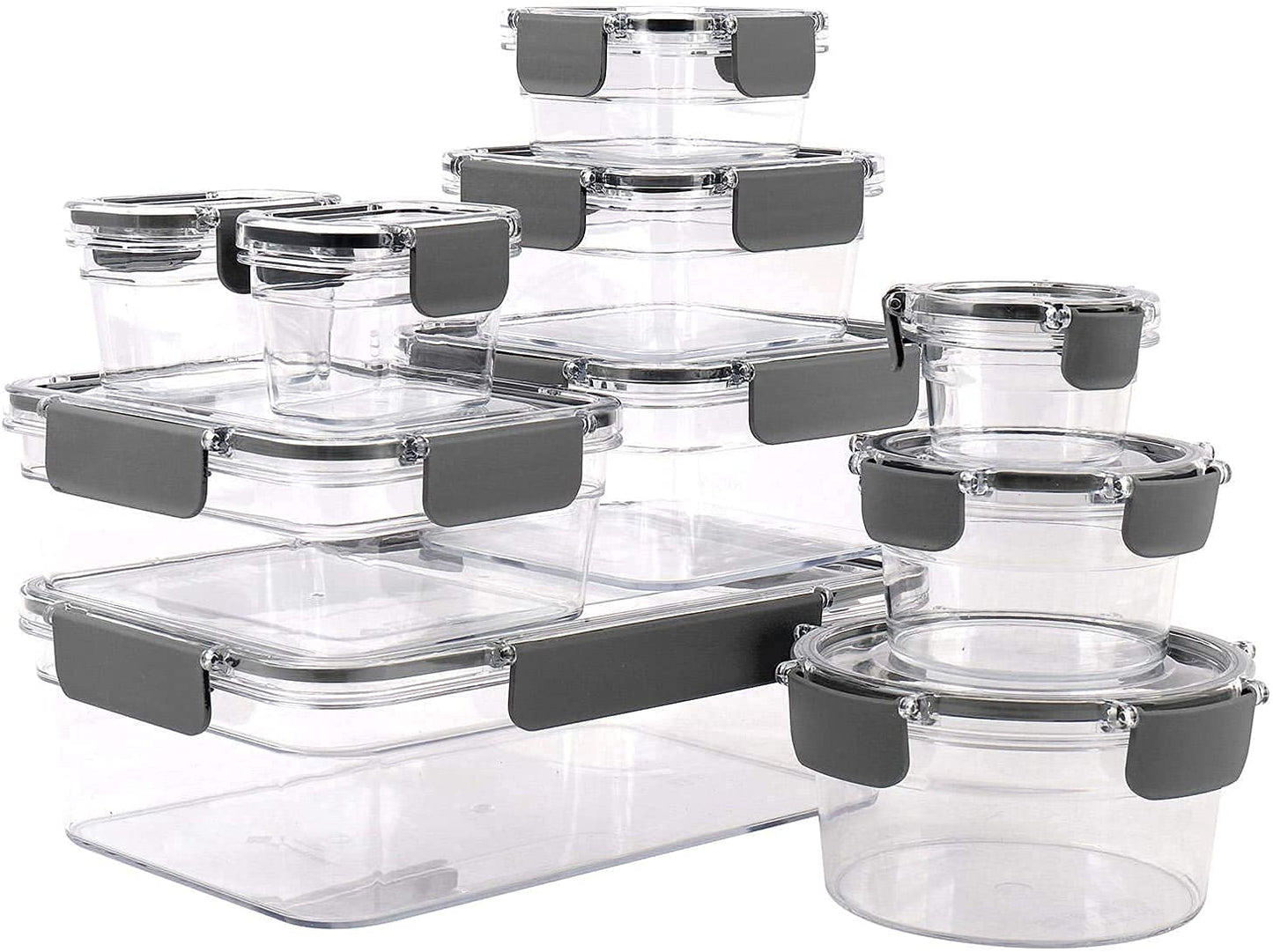 Members Mark Contenedores herméticos 20 Piezas a Prueba de Fugas Aptos para Horno de microondas, lavatrastes y refrigerador