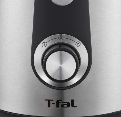 T-fal Extractor de jugo ZE550DMX Juice Express, tubo de alimentación XXL, 800W, de gran capacidad más de 2L, diseño metálico, Electrodomesticos