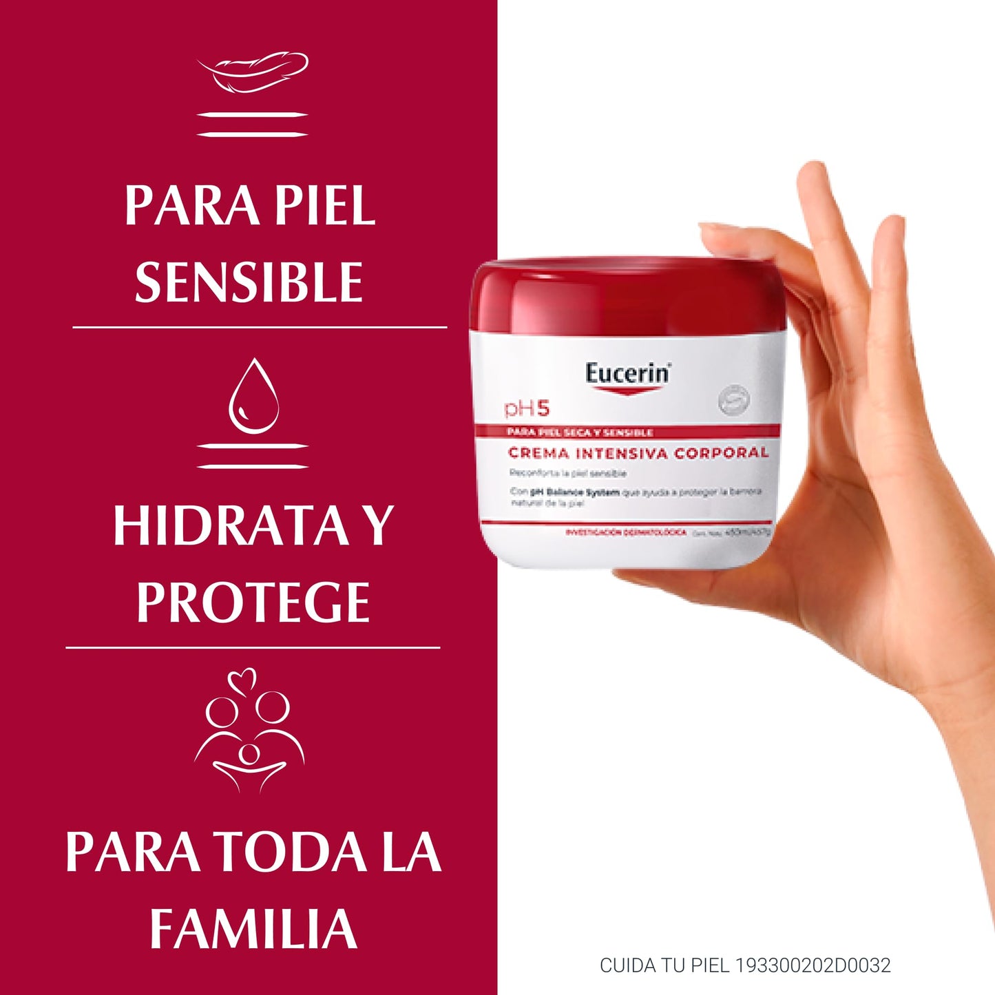 Eucerin Ph5 Crema Intensiva Corporal para Piel Sensible o Seca,450ml