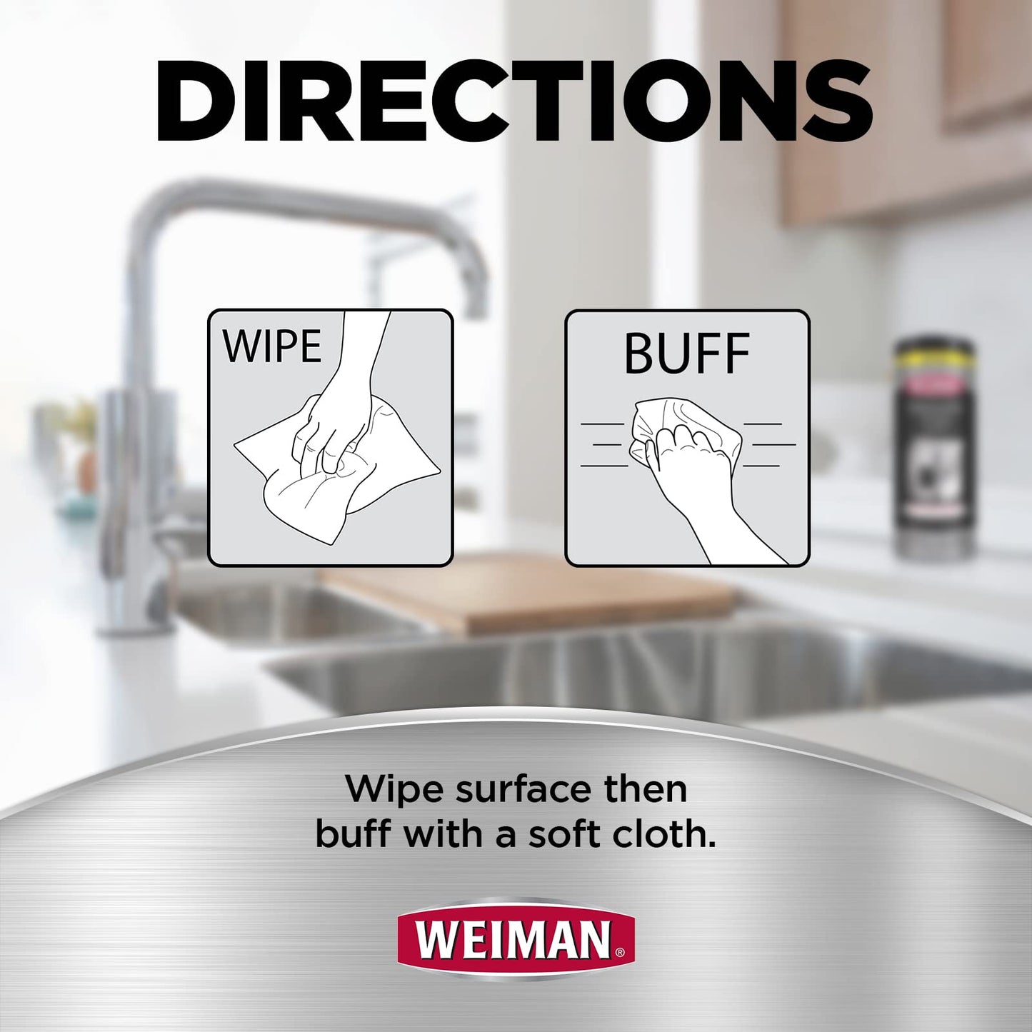 Weiman Stainless Steel Cleaner Wipes (3 Pack) Removes Fingerprints, Residue, Water Marks and Grease from Appliances - Works Great on Refrigerators, Dishwashers, Ovens, and Grills
