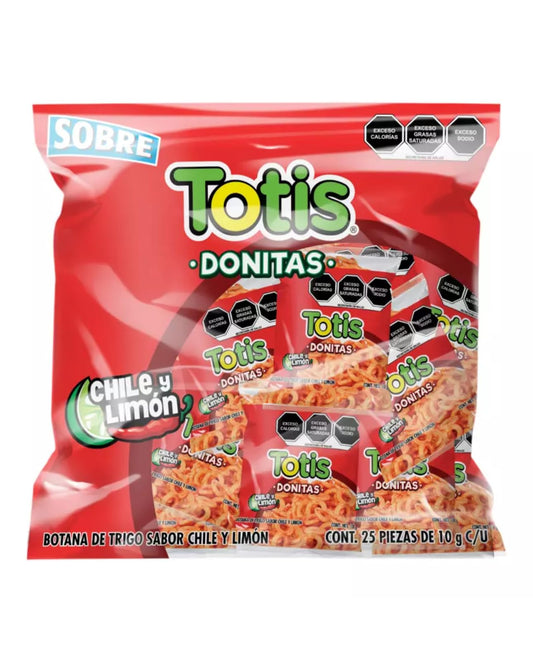 Frituras Totis Donitas Chile Y Limon Pack 25 De 10 G